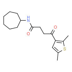 ChemSpider 2D Image | N-Cycloheptyl-4-(2,5-dimethyl-3-thienyl)-4-oxobutanamide | C17H25NO2S