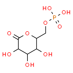 ChemSpider 2D Image | (3,4,5-Trihydroxy-6-oxotetrahydro-2H-pyran-2-yl)methyldihydrogen-phosphat | C6H11O9P