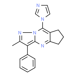 ChemSpider 2D Image | 8-(1H-Imidazol-1-yl)-2-methyl-3-phenyl-6,7-dihydro-5H-cyclopenta[d]pyrazolo[1,5-a]pyrimidine | C19H17N5
