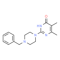 ChemSpider 2D Image | 2-(4-Benzyl-1-piperazinyl)-5,6-dimethyl-4(1H)-pyrimidinone | C17H22N4O