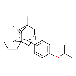 ChemSpider 2D Image | 2-(4-Isopropoxyphenyl)-5-methyl-7-propyl-1,3-diazatricyclo[3.3.1.1~3,7~]decan-6-one | C21H30N2O2