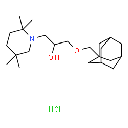 ChemSpider 2D Image | 1-Piperidineethanol, alpha-(1-adamantylmethoxymethyl)-2,2,5,5-tetramethyl HCl | C23H42ClNO2