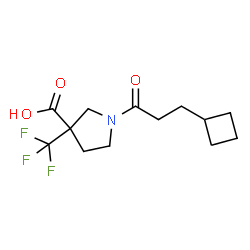 ChemSpider 2D Image | 1-(3-Cyclobutylpropanoyl)-3-(trifluoromethyl)-3-pyrrolidinecarboxylic acid | C13H18F3NO3