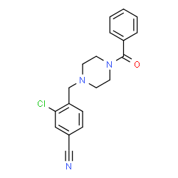 ChemSpider 2D Image | 4-[(4-Benzoyl-1-piperazinyl)methyl]-3-chlorobenzonitrile | C19H18ClN3O