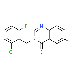 ChemSpider 2D Image | 6-Chloro-3-(2-chloro-6-fluorobenzyl)-4(3H)-quinazolinone | C15H9Cl2FN2O