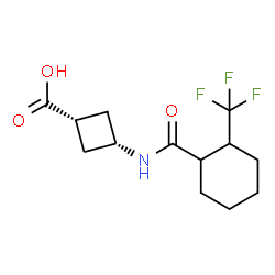 ChemSpider 2D Image | cis-3-({[2-(Trifluoromethyl)cyclohexyl]carbonyl}amino)cyclobutanecarboxylic acid | C13H18F3NO3