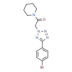 ChemSpider 2D Image | 2-[5-(4-Bromophenyl)-2H-tetrazol-2-yl]-1-(1-piperidinyl)ethanone | C14H16BrN5O