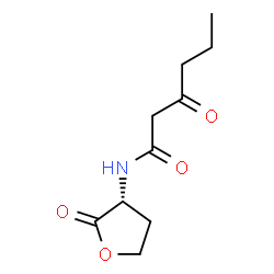 ChemSpider 2D Image | 3-Oxo-N-[(3R)-2-oxotetrahydro-3-furanyl]hexanamide | C10H15NO4