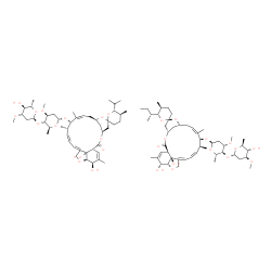 ChemSpider 2D Image | (1'R,2R,4'S,5S,6R,8'R,10'Z,12'S,13'S,14'Z,20'R,21'R,24'S)-21',24'-Dihydroxy-6-isopropyl-5,11',13',22'-tetramethyl-2'-oxo-3,4,5,6-tetrahydrospiro[pyran-2,6'-[3,7,19]trioxatetracyclo[15.6.1.1~4,8~.0~20,
24~]pentacosa[10,14,16,22]tetraen]-12'-yl 2,6-dideoxy-4-O-(2,6-dideoxy-3-O-methyl-alpha-L-arabino-hexopyranosyl)-3-O-methyl-alpha-L-arabino-hexopyranoside - (1'R,2R,4'S,5S,6R,8'R,10'Z,12'S,13'S,14'Z,2
0'R,21'R,24'S)-6-[(2R)-2-butanyl]-21',24'-dihydroxy-5,11',13',22'-tetramethyl-2'-oxo-3,4,5,6-tetrahydrospiro[pyran-2,6'-[3,7,19]trioxatetracyclo[15.6.1.1~4,8~.0~20,24~]pentacosa[10,14,16,22]tetraen]-1
2'-yl 2,6-dideoxy-4-O-(2,6-dideoxy-3-O-methyl-alpha-L-arabino-hexopyranosyl)-3-O-methyl-alpha-L-arabino-hexopyranoside (1:1) | C95H146O28