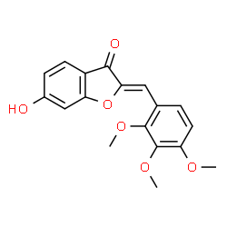 ChemSpider 2D Image | (2Z)-6-Hydroxy-2-(2,3,4-trimethoxybenzylidene)-1-benzofuran-3(2H)-one | C18H16O6