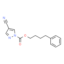 ChemSpider 2D Image | 4-Phenylbutyl 4-cyano-1H-pyrazole-1-carboxylate | C15H15N3O2