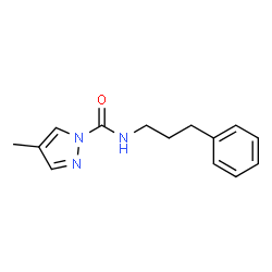 ChemSpider 2D Image | 4-Methyl-N-(3-phenylpropyl)-1H-pyrazole-1-carboxamide | C14H17N3O
