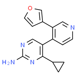 ChemSpider 2D Image | 4-Cyclopropyl-5-[3-(3-furyl)-4-pyridinyl]-2-pyrimidinamine | C16H14N4O