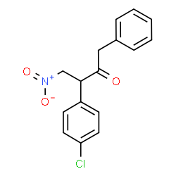 ChemSpider 2D Image | 3-(4-Chlorophenyl)-4-nitro-1-phenyl-2-butanone | C16H14ClNO3
