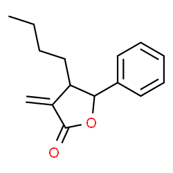 ChemSpider 2D Image | 4-Butyl-3-methylene-5-phenyldihydro-2(3H)-furanone | C15H18O2