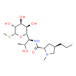 ChemSpider 2D Image | Methyl (5S)-5-[(1S,2R)-2-hydroxy-1-{[(4R)-1-methyl-4-propyl-L-prolyl]amino}propyl]-1-thio-beta-L-arabinopyranoside | C18H34N2O6S