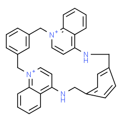 ChemSpider 2D Image | 17,24-Diaza-1,9-diazoniaheptacyclo[23.6.2.2~9,16~.2~19,22~.1~3,7~.0~10,15~.0~26,31~]octatriaconta-1(31),3(38),4,6,9,11,13,15,19,21,25,27,29,32,34,36-hexadecaene | C34H30N4