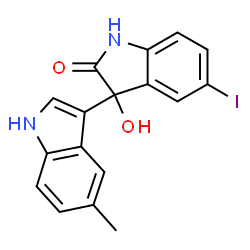 ChemSpider 2D Image | 3'-Hydroxy-5'-iodo-5-methyl-1',3'-dihydro-1H,2'H-3,3'-biindol-2'-one | C17H13IN2O2