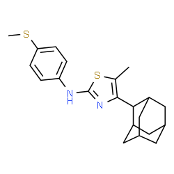 ChemSpider 2D Image | 4-(Adamantan-2-yl)-5-methyl-N-[4-(methylsulfanyl)phenyl]-1,3-thiazol-2-amine | C21H26N2S2