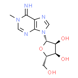 ChemSpider 2D Image | 1-Methyl-9-(beta-L-ribofuranosyl)-1,9-dihydro-6H-purin-6-imine | C11H15N5O4