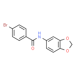 ChemSpider 2D Image | N-(1,3-Benzodioxol-5-yl)-4-bromobenzamide | C14H10BrNO3