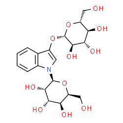 ChemSpider 2D Image | 1-(beta-L-Gulopyranosyl)-1H-indol-3-yl beta-D-glucopyranoside | C20H27NO11