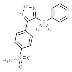 ChemSpider 2D Image | 4-[4-(Phenylsulfonyl)-1,2,5-oxadiazol-3-yl]benzenesulfonamide | C14H11N3O5S2