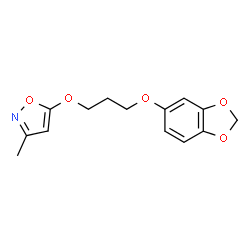 ChemSpider 2D Image | 5-[3-(1,3-Benzodioxol-5-yloxy)propoxy]-3-methyl-1,2-oxazole | C14H15NO5