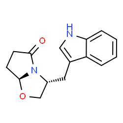 ChemSpider 2D Image | (3R,7aS)-3-(1H-Indol-3-ylmethyl)tetrahydropyrrolo[2,1-b][1,3]oxazol-5(6H)-one | C15H16N2O2