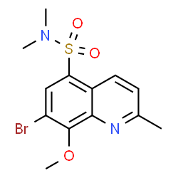ChemSpider 2D Image | 7-Bromo-8-methoxy-N,N,2-trimethyl-5-quinolinesulfonamide | C13H15BrN2O3S