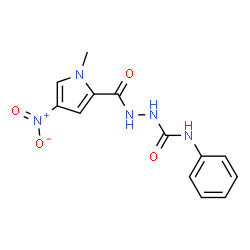 ChemSpider 2D Image | 2-[(1-Methyl-4-nitro-1H-pyrrol-2-yl)carbonyl]-N-phenylhydrazinecarboxamide | C13H13N5O4