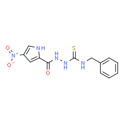 ChemSpider 2D Image | N-Benzyl-2-[(4-nitro-1H-pyrrol-2-yl)carbonyl]hydrazinecarbothioamide | C13H13N5O3S