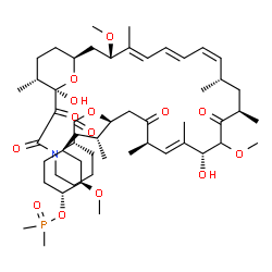 ChemSpider 2D Image | (1R,2R,4S)-4-{(2R)-2-[(1R,9S,12S,15R,16E,18R,21R,23S,24Z,26E,28E,30S,32S,35R)-1,18-Dihydroxy-19,30-dimethoxy-15,17,21,23,29,35-hexamethyl-2,3,10,14,20-pentaoxo-11,36-dioxa-4-azatricyclo[30.3.1.0~4,9~]
hexatriaconta-16,24,26,28-tetraen-12-yl]propyl}-2-methoxycyclohexyl dimethylphosphinate | C53H84NO14P