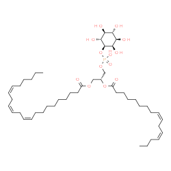 ChemSpider 2D Image | 1-[(10Z,13Z,16Z)-docosatrienoyl]-2-[(9Z,12Z)-hexadecadienoyl]-sn-glycero-3-phospho-1D-myo-inositol | C47H81O13P