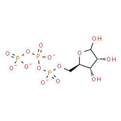 ChemSpider 2D Image | D-Ribofuranose, 5-O-[hydroxy[[hydroxy(phosphonooxy)phosphinyl]oxy]phosphinyl]-, ion(4-) | C5H9O14P3