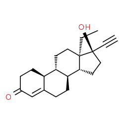 ChemSpider 2D Image | (8S,9R,10S,13R,14R,17R)-13-ethyl-17-ethynyl-17-hydroxy-1,2,6,7,8,9,10,11,12,14,15,16-dodecahydrocyclopenta[a]phenanthren-3-one | C21H28O2