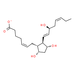 ChemSpider 2D Image | (5Z,9alpha,11alpha,13E,15S,17Z)-9,11,15-Trihydroxyprosta-5,13,17-trien-1-oate | C20H31O5