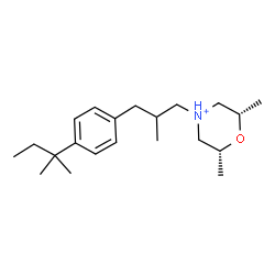 ChemSpider 2D Image | (2R,6S)-2,6-Dimethyl-4-{2-methyl-3-[4-(2-methyl-2-butanyl)phenyl]propyl}morpholin-4-ium | C21H36NO