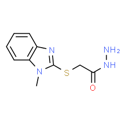 ChemSpider 2D Image | 2-[(1-Methyl-1H-benzimidazol-2-yl)sulfanyl]acetohydrazide | C10H12N4OS