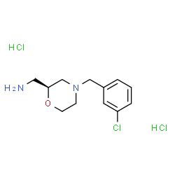 ChemSpider 2D Image | 1-[(2S)-4-(3-Chlorobenzyl)-2-morpholinyl]methanamine dihydrochloride | C12H19Cl3N2O