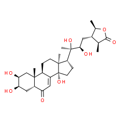 ChemSpider 2D Image | (2beta,3beta,5beta,13alpha,17alpha,22R,24S,25S,28R)-2,3,14,20,22-Pentahydroxy-26,28-epoxystigmast-7-ene-6,26-dione | C29H44O8