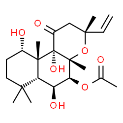 ChemSpider 2D Image | (3R,4aR,5S,6S,6aR,10S,10aR,10bS)-6,10,10b-Trihydroxy-3,4a,7,7,10a-pentamethyl-1-oxo-3-vinyldodecahydro-1H-benzo[f]chromen-5-yl acetate | C22H34O7