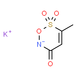 ChemSpider 2D Image | Potassium 3-methyl-5-oxo-5H-1,2,6-oxathiazin-6-ide 2,2-dioxide | C4H4KNO4S