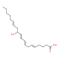 ChemSpider 2D Image | (5E,8E,12R,14E)-12-Hydroxy-5,8,10,14-icosatetraenoic acid | C20H32O3