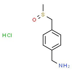 ChemSpider 2D Image | 1-{4-[(Methylsulfinyl)methyl]phenyl}methanamine hydrochloride (1:1) | C9H14ClNOS