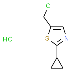 ChemSpider 2D Image | 5-(Chloromethyl)-2-cyclopropyl-1,3-thiazole hydrochloride (1:1) | C7H9Cl2NS