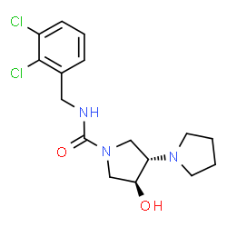 ChemSpider 2D Image | (3'S,4'S)-N-(2,3-Dichlorobenzyl)-4'-hydroxy-1,3'-bipyrrolidine-1'-carboxamide | C16H21Cl2N3O2