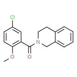 ChemSpider 2D Image | (5-Chloro-2-methoxyphenyl)(3,4-dihydro-2(1H)-isoquinolinyl)methanone | C17H16ClNO2