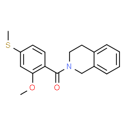 ChemSpider 2D Image | 3,4-Dihydro-2(1H)-isoquinolinyl[2-methoxy-4-(methylsulfanyl)phenyl]methanone | C18H19NO2S
