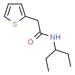 ChemSpider 2D Image | N-(3-Pentanyl)-2-(2-thienyl)acetamide | C11H17NOS